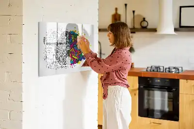 Lavagna magnetica per disegnare motivo astrazione del cervello