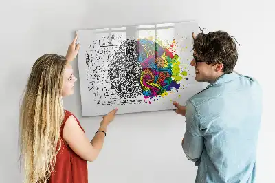Lavagna magnetica per disegnare motivo astrazione del cervello
