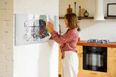 Lavagna magnetica per disegnare motivo astrazione del cervello