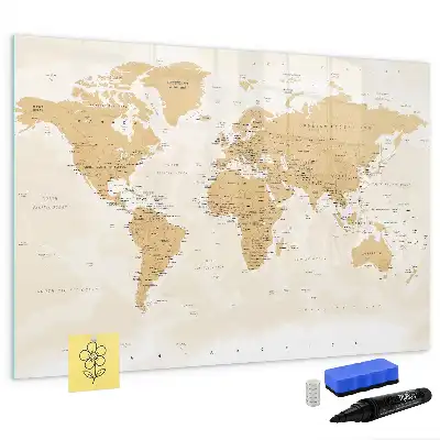 Mappa del mondo politica lavagna magnetica per scrivere