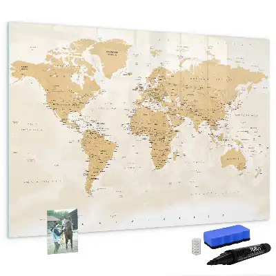 Mappa del mondo politica lavagna magnetica per scrivere