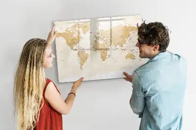 Mappa del mondo politica lavagna magnetica per scrivere
