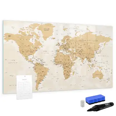 Mappa del mondo politica lavagna magnetica per scrivere