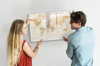 Mappa del mondo politica lavagna magnetica per scrivere