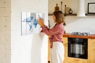 Mappa del mondo ad acquerello lavagna magnetica per disegnare