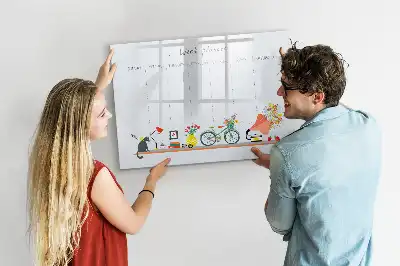 Lavagna magnetica per scrivere pianificatore settimanale