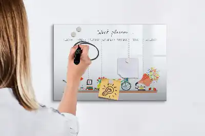 Lavagna magnetica per scrivere pianificatore settimanale
