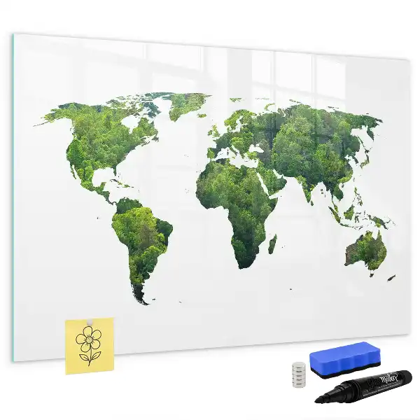 Mappa del mondo ecologica lavagna magnetica per disegnare