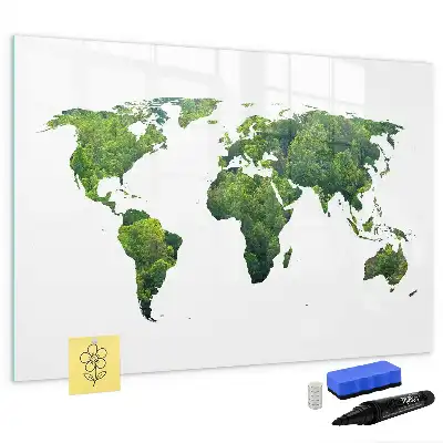 Mappa del mondo ecologica lavagna magnetica per disegnare