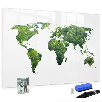 Mappa del mondo ecologica lavagna magnetica per disegnare