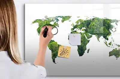 Mappa del mondo ecologica lavagna magnetica per disegnare