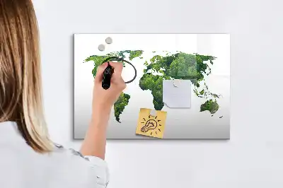 Mappa del mondo ecologica lavagna magnetica per disegnare