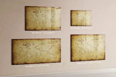 Lavagna magnetica per disegnare con design a vecchia mappa del mondo