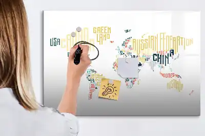 Lavagna magnetica per scrivere a tema nomi dei paesi