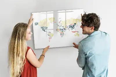 Lavagna magnetica per scrivere a tema nomi dei paesi
