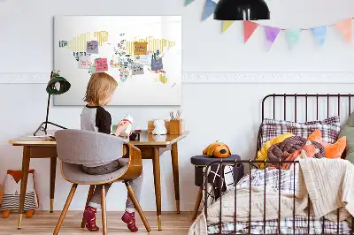 Lavagna magnetica per scrivere a tema nomi dei paesi