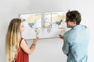Lavagna magnetica per scrivere a tema nomi dei paesi