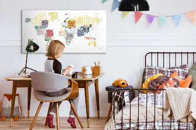 Lavagna magnetica per scrivere a tema nomi dei paesi