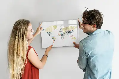 Lavagna magnetica per scrivere a tema nomi dei paesi
