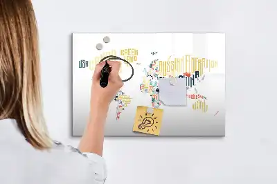 Lavagna magnetica per scrivere a tema nomi dei paesi