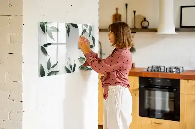 Lavagna magnetica da scrivere con cornice a foglie