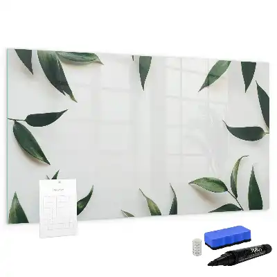 Lavagna magnetica da scrivere con cornice a foglie