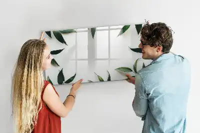 Lavagna magnetica da scrivere con cornice a foglie