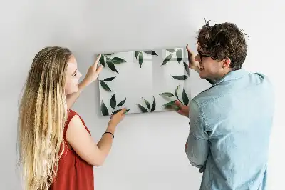 Lavagna magnetica da scrivere con cornice a foglie