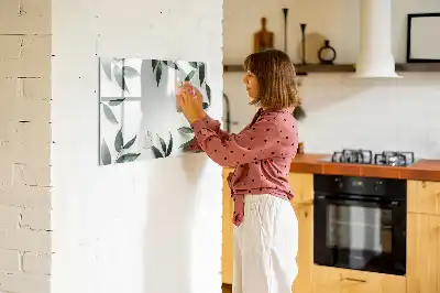 Lavagna magnetica da scrivere con cornice a foglie