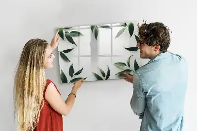 Lavagna magnetica da scrivere con cornice a foglie