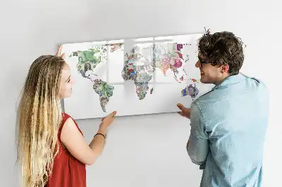 Lavagna magnetica decorazione da parete a forma di mappa con banconote