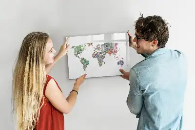 Lavagna magnetica decorazione da parete a forma di mappa con banconote