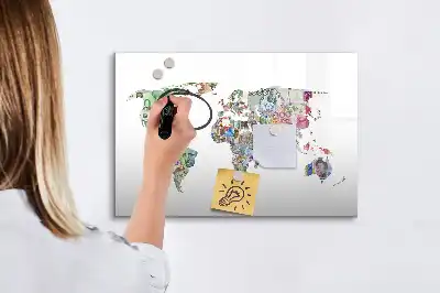 Lavagna magnetica decorazione da parete a forma di mappa con banconote