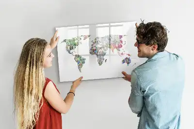 Lavagna magnetica decorazione da parete a forma di mappa con banconote