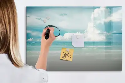 Lavagna magnetica con stampa paesaggio marino