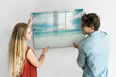 Lavagna magnetica con stampa paesaggio marino