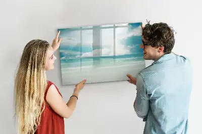 Lavagna magnetica con stampa paesaggio marino