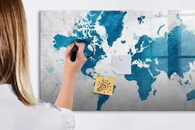 Lavagna magnetica per disegnare mappa del mondo