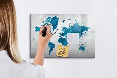 Lavagna magnetica per disegnare mappa del mondo