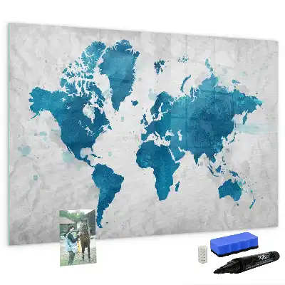 Lavagna magnetica per disegnare mappa del mondo