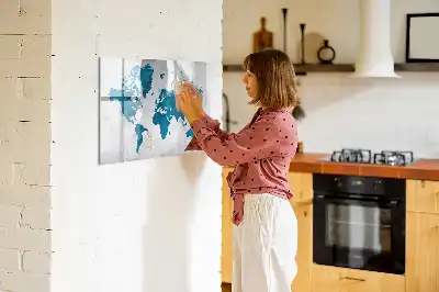 Lavagna magnetica per disegnare mappa del mondo