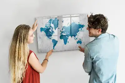 Lavagna magnetica per disegnare mappa del mondo