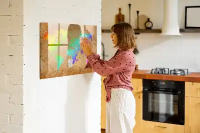 Lavagna magnetica per scrivere mappa del mondo arcobaleno