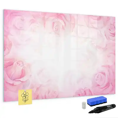 Lavagna magnetica per disegnare con stampa di rose astratte