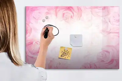 Lavagna magnetica per disegnare con stampa di rose astratte
