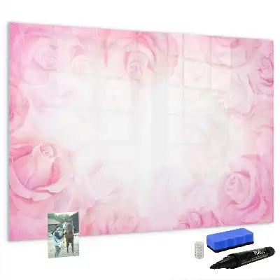 Lavagna magnetica per disegnare con stampa di rose astratte