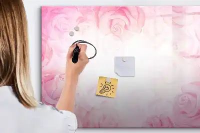 Lavagna magnetica per disegnare con stampa di rose astratte