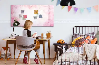 Lavagna magnetica per disegnare con stampa di rose astratte
