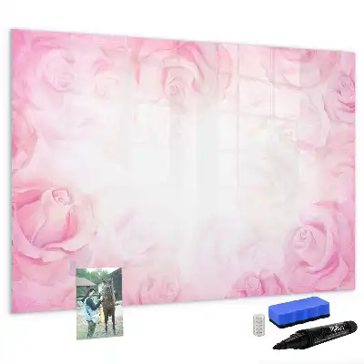 Lavagna magnetica per disegnare con stampa di rose astratte