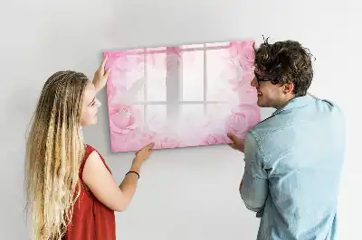 Lavagna magnetica per disegnare con stampa di rose astratte